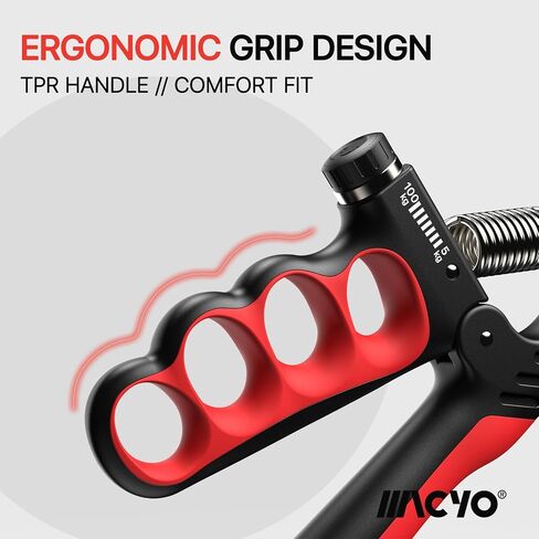 MACYO Grip Strength Trainer with Wider Handles - Adjustable Hand Grip Strengthener 11-220Lbs(5-100KG) for Large Hands, Automatic Counter & Ergonomic Design, Comfortable Forearm Workout for Athletes, Injury Recovery in Saudi Arabia