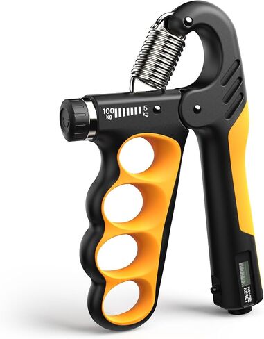 MACYO Grip Strength Trainer with Wider Handles - Adjustable Hand Grip Strengthener 11-220Lbs(5-100KG) for Large Hands, Automatic Counter & Ergonomic Design, Comfortable Forearm Workout for Athletes, Injury Recovery in Saudi Arabia