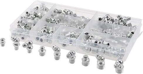 115pcs Steel Zerk Grease Nipple Tittings مجموعة تشكيلة ، مستقيمة ، 90 درجة ، بزاوية 45 درجة in Saudi Arabia
