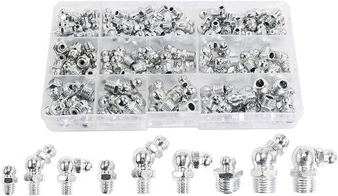 115pcs Steel Zerk Grease Nipple Tittings مجموعة تشكيلة ، مستقيمة ، 90 درجة ، بزاوية 45 درجة in Saudi Arabia