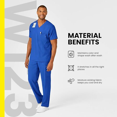 WonderWink Men's Colorblock Scrub Top in Kuwait