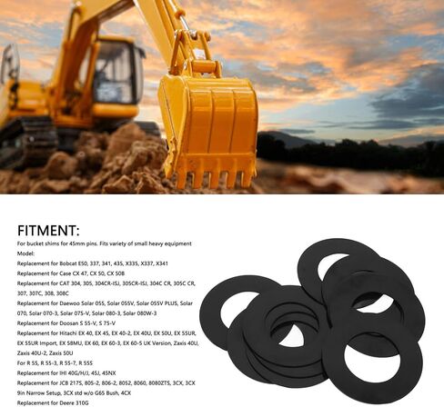 BORDSTRACT 40mm Bucket Pin Shim Kit, High Friction Resistant, Excavator Replacement Parts for Kubota Multiple Brands in Saudi Arabia