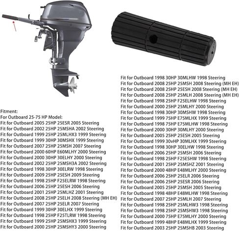Rubber Handle Boat Motor Steering Handle for Outboard 2575Model, 6F6 42177 A0 00 Slip Resistant, Anti Slip, Aging Resistant, Comfortable Grasp in Kuwait