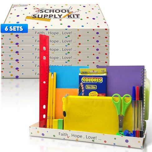 العودة إلى اللوازم المدرسية حزمة مجموعة كبيرة لعيد الميلاد طفل التبرع التبرع في المدرسة الدراسية مجموعة اللوازم الأساسية للأعمار 6-12 لحزب التعبئة الخيرية المسيحية السامري (24) هدايا (24) in Kuwait