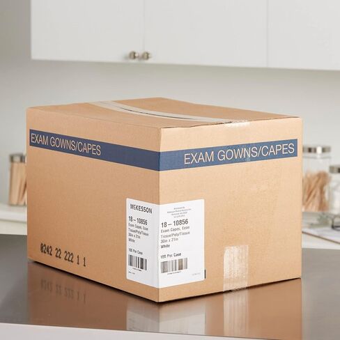 McKesson Exam Capes [100 Count] Tissue/Poly/Tissue, Disposable Medical Gowns, Front/Back Opening Without Closure, White in Saudi Arabia