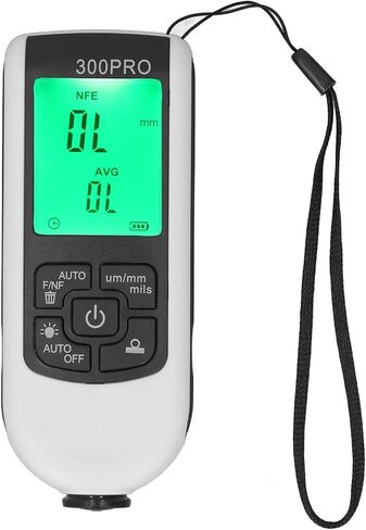 Focket Paint Thickness Gauge, ABS Clear Display Smart Testing Coating Thickness Background Light Comfortable Depth Meter Digital Meter for Automotive Paint Thickness(White) in Saudi Arabia
