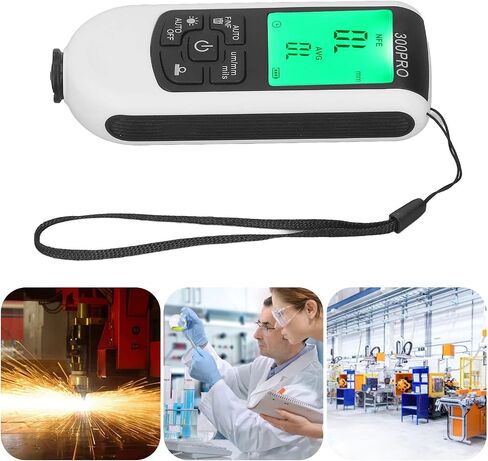 Focket Paint Thickness Gauge, ABS Clear Display Smart Testing Coating Thickness Background Light Comfortable Depth Meter Digital Meter for Automotive Paint Thickness(White) in Saudi Arabia