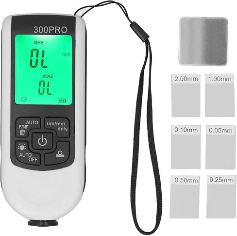 Focket Paint Thickness Gauge, ABS Clear Display Smart Testing Coating Thickness Background Light Comfortable Depth Meter Digital Meter for Automotive Paint Thickness(White) in Saudi Arabia