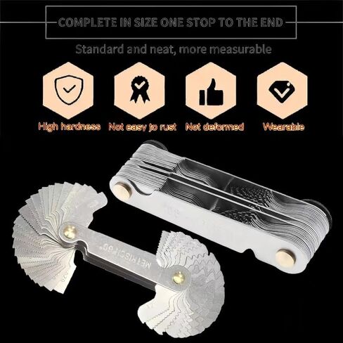 Thread Gauge Whitworth 55 Degree & Metric 60 Degree & US 60 Degree Metric & Imperial & US Screw Gauge SAE Thread Pitch Gauge Whith Locking Devices for Industrial Measurement Garage Workshop Plumbing in Saudi Arabia