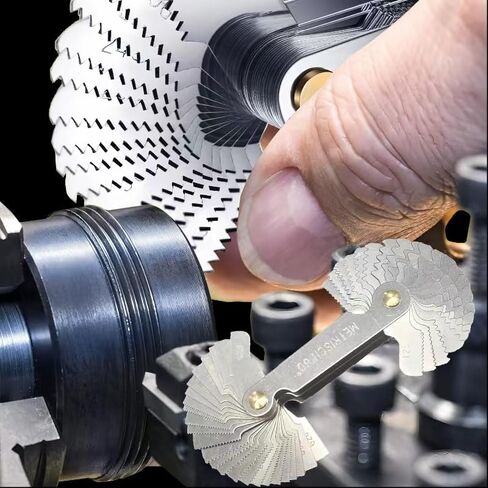Thread Gauge Whitworth 55 Degree & Metric 60 Degree & US 60 Degree Metric & Imperial & US Screw Gauge SAE Thread Pitch Gauge Whith Locking Devices for Industrial Measurement Garage Workshop Plumbing in Saudi Arabia