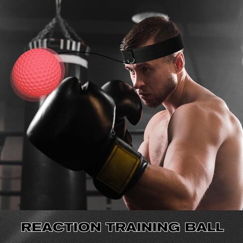 Boxing Reflex Ball with Hand Wraps - 2 Difficulty Levels Boxing Ball to Improve Speed, Hand-Eye Coordination，Fight Reaction for Adults, Kids in Saudi Arabia