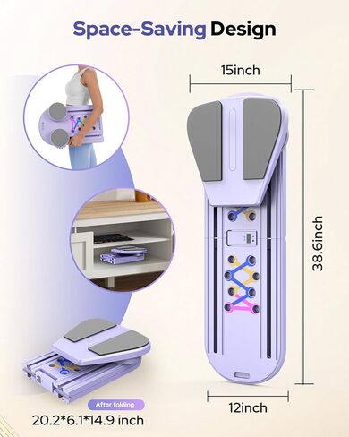 لوحة بيلاتيس ، مصلحة بيلاتيس القابلة للطي مجموعة 7 في 1 معدات بيلاتيس متعددة الأغراض للنساء تدريبات كاملة الجسم في المنزل ، Rayspace Portable AB Core Trainer ، لوحة تمرين مع Timer & Resistance Band in Kuwait
