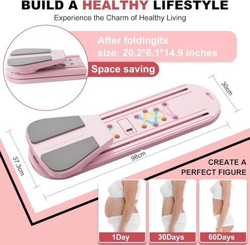 Pilates Board Multifunctional Foldable Pilate Reformer for Home Workout, Portable Abdominal Core Exercise Machine with Resistance Bands & Knee Pad, Pilates Equipment for Women & Men in Saudi Arabia