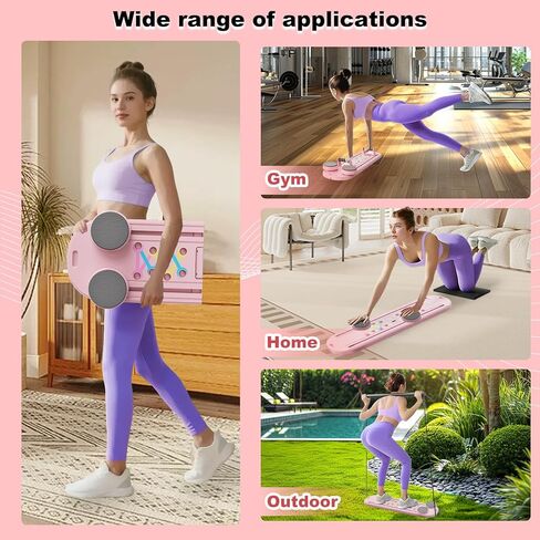 Pilates Board Multifunctional Foldable Pilate Reformer for Home Workout, Portable Abdominal Core Exercise Machine with Resistance Bands & Knee Pad, Pilates Equipment for Women & Men in Saudi Arabia