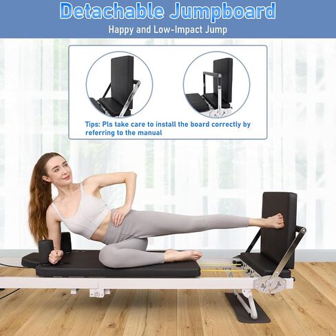 Pilates Reformer, 91In Foldable Pilates Reformer Machine for Home Use, Pilates Equipment with Jump Board & Dual Resistance – Adjustable Home Gym Equipment for Full-Body Workout, 500 lbs Capacity in Saudi Arabia