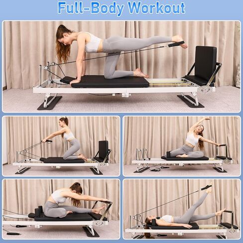 Pilates Reformer, 91In Foldable Pilates Reformer Machine for Home Use, Pilates Equipment with Jump Board & Dual Resistance – Adjustable Home Gym Equipment for Full-Body Workout, 500 lbs Capacity in Saudi Arabia