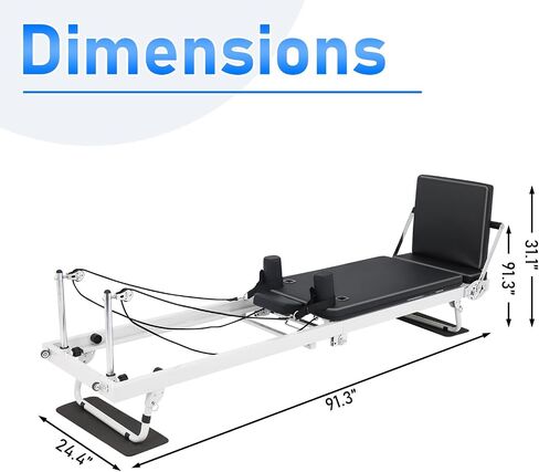 Pilates Reformer, 91In Foldable Pilates Reformer Machine for Home Use, Pilates Equipment with Jump Board & Dual Resistance – Adjustable Home Gym Equipment for Full-Body Workout, 500 lbs Capacity in Saudi Arabia