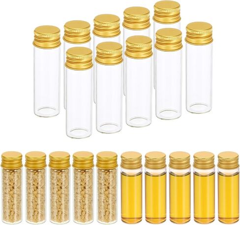 Patikil 15ml قوارير زجاجية صافية ، 20 حزمة قارورة سائلة صغيرة مع قبعات المسمار مقاومة للتسرب حاوية مسحوق الجرار الفارغة للعينة ، ذهبية in Kuwait