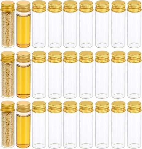 Patikil 15ml قوارير زجاجية صافية ، 20 حزمة قارورة سائلة صغيرة مع قبعات المسمار مقاومة للتسرب حاوية مسحوق الجرار الفارغة للعينة ، ذهبية in Kuwait