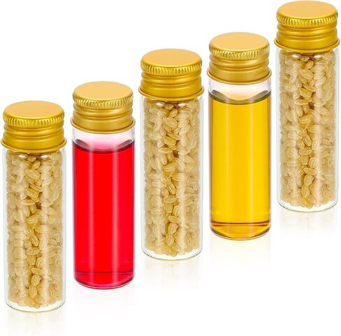Patikil 15ml قوارير زجاجية صافية ، 20 حزمة قارورة سائلة صغيرة مع قبعات المسمار مقاومة للتسرب حاوية مسحوق الجرار الفارغة للعينة ، ذهبية in Kuwait