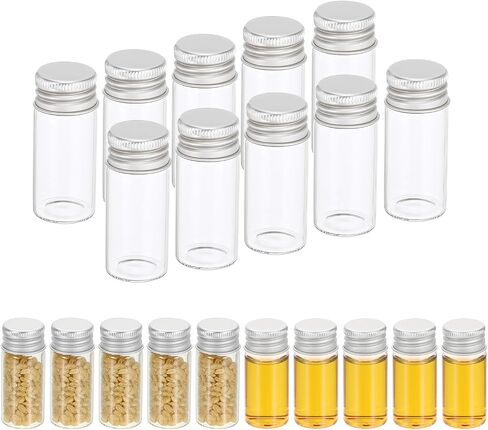 Patikil 15ml قوارير زجاجية صافية ، 20 حزمة قارورة سائلة صغيرة مع قبعات المسمار مقاومة للتسرب حاوية مسحوق الجرار الفارغة للعينة ، ذهبية in Kuwait