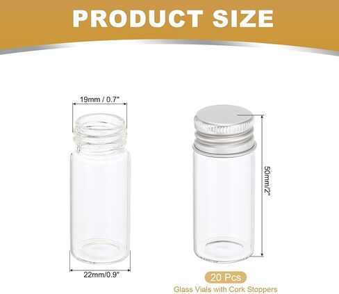 Patikil 15ml قوارير زجاجية صافية ، 20 حزمة قارورة سائلة صغيرة مع قبعات المسمار مقاومة للتسرب حاوية مسحوق الجرار الفارغة للعينة ، ذهبية in Kuwait