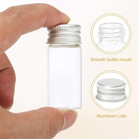Patikil 15ml قوارير زجاجية صافية ، 20 حزمة قارورة سائلة صغيرة مع قبعات المسمار مقاومة للتسرب حاوية مسحوق الجرار الفارغة للعينة ، ذهبية in Kuwait
