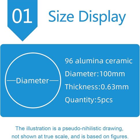 Alumina Ceramic Round Plate Insulating Alumina Ceramic Sheet for Machined Parts, Diameter 10cm, 5Pcs,Thickness:0.5mm(Thickness:1mm) in Saudi Arabia