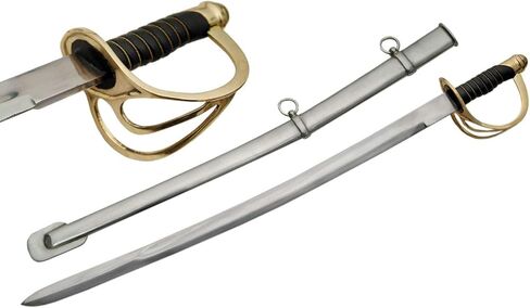 SZCO 27 "Cavalry Saber Sword - Carbon Steel Blade Sword Medieval Sword ، Sencing Sword with Brass Guard و Pommel - Sercla Swords للبالغين والجمعين in Saudi Arabia