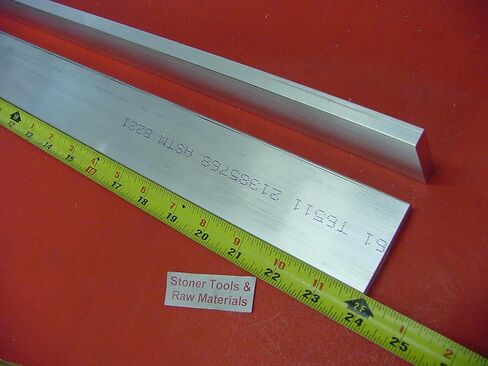 2 قطعة 1/4 "× 2" الألومنيوم 6061 شقة شقة 24 "طويلة T6511 .250" مخزون مطحنة اللوحة in Saudi Arabia