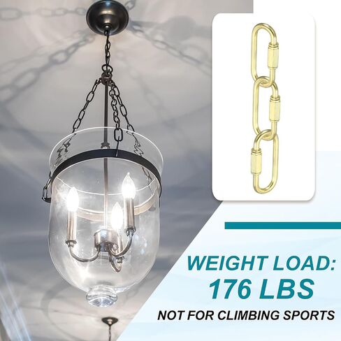 MECCANIXITY Chain Connectors, 6mm Thick Quick Link Screw Lock Oval Clips for Chandelier Pendant Lights, Pale Gold, Pack of 2 in Kuwait