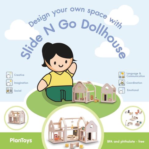 PlanToys Wooden Victorian Dollhouse Natural Collection (7124) in Saudi Arabia