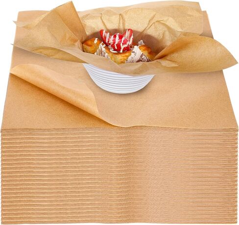 Home 12 x 12 Grease Proof Deli Wrappers (500 Pack) - Pre Cut Natural Wax Paper Sheets - Recyclable Food Basket Liners -Kraft Deli Squares For Sandwiches, Lining Wire Food Baskets, Food Tray in Saudi Arabia