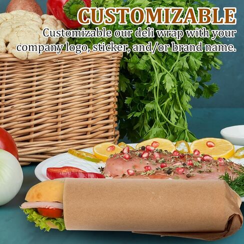 Home 12 x 12 Grease Proof Deli Wrappers (500 Pack) - Pre Cut Natural Wax Paper Sheets - Recyclable Food Basket Liners -Kraft Deli Squares For Sandwiches, Lining Wire Food Baskets, Food Tray in Saudi Arabia
