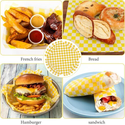 200 PCS مشمع أوراق الورق لذيذ أوراق الورق 8.5 × 8.5 "شحنة مقاومة لبطانات سلة السلة in Kuwait