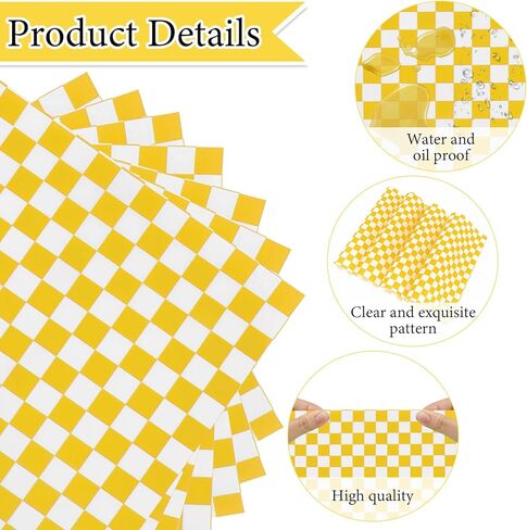 200 PCS مشمع أوراق الورق لذيذ أوراق الورق 8.5 × 8.5 "شحنة مقاومة لبطانات سلة السلة in Kuwait