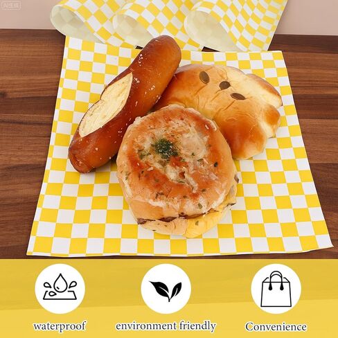 200 PCS مشمع أوراق الورق لذيذ أوراق الورق 8.5 × 8.5 "شحنة مقاومة لبطانات سلة السلة in Kuwait