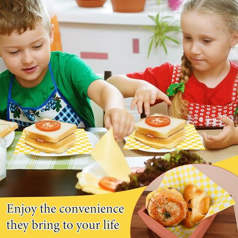 200 PCS مشمع أوراق الورق لذيذ أوراق الورق 8.5 × 8.5 "شحنة مقاومة لبطانات سلة السلة in Kuwait