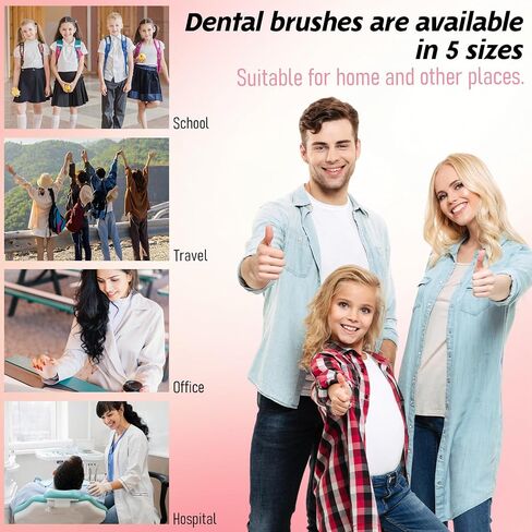 50 Pcs L-Shaped Interdental Brushes,5 Sizes Braces Brush Set Interproximal Dental Brush Proxy Brushes Dental Angled Interdental Toothbrush for Braces Oral Cleaning(Multi-Colored) in Saudi Arabia