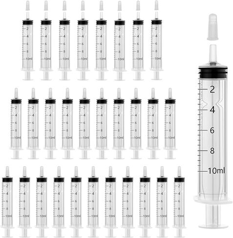 10 Pack 1ml/cc Syringe with Cap, Small Plastic Syringes without Needle, Individually Wrapped, for Liquid Oral Measurement, Scientific Lab, Colostrum Collect, Feeding Pet, Watering in Saudi Arabia