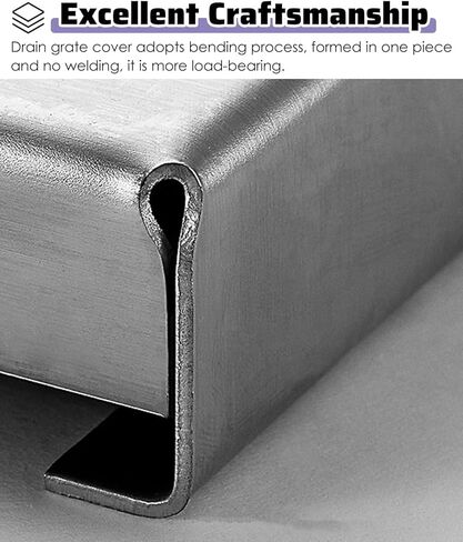 لوحة الصرف في الهواء الطلق ، شبكات تصريف مستطيلة مرئية للمعادن الممرات الخرسانية ، غطاء الخندق في مصنع العشب (100 سم × 15 سم × 2 سم) in Kuwait