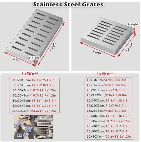 ساحة الصرف الصحي صرت على الأرضية الخرسانية ， قابلة للإزالة في الهواء الطلق ، نزيف الصرف الصحي ، واقي غلاف الممرات للمرآب المرآب ، وقناة القناة - أوراق التوقف (LXWXH -11.8x11.8x0.8in/30x30x2cm) in Kuwait
