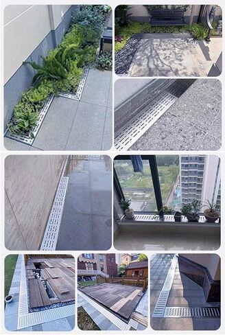 مزراب صرف ضئيل تحت الأرض - طول 1M ، نظام تصريف الأرضيات الفولاذ المقاوم للصدأ لممر المرآب ، خندق سور لخط الصرف الصحي (100 × 10 × 5 سم/39.4x3.9x2in) in Kuwait