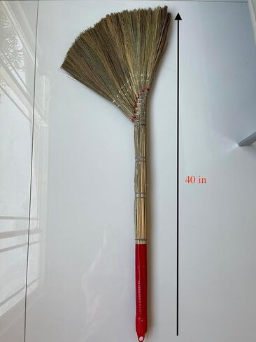 Coco Deluxe Vietnamese Natural Straw Broom /40 "مكنسة عشبية ناعمة مصنوعة يدويًا للداخلية والخارجية /تشوي بونغ كاب CAO CAP (1) in Kuwait