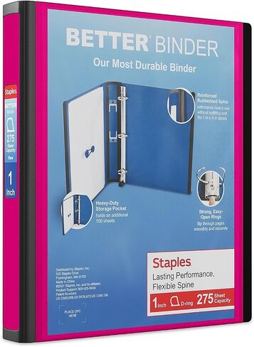 Staples 895623 Better 3-Inch D 3-Ring View Binder Yellow (20245) in Saudi Arabia