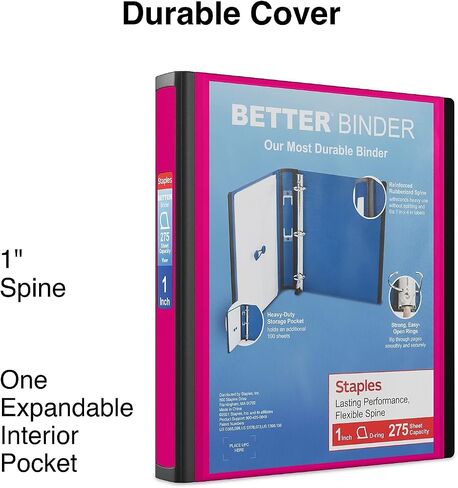 Staples 895623 Better 3-Inch D 3-Ring View Binder Yellow (20245) in Saudi Arabia