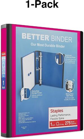 Staples 895623 Better 3-Inch D 3-Ring View Binder Yellow (20245) in Saudi Arabia