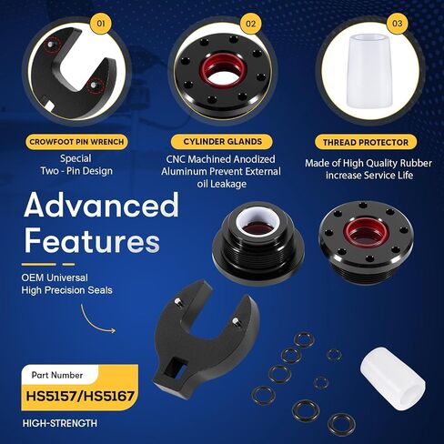 HS5157/HS5167 Seal Kit For SeaStar Hydraulic Steering Cylinder Seal Kit with Pin Wrench & O-Ring Kit Compatible with HC5340, HC5341, HC5342, HC5343, HC5344, and More in Saudi Arabia
