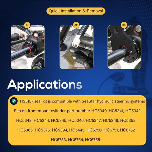 HS5157/HS5167 Seal Kit For SeaStar Hydraulic Steering Cylinder Seal Kit with Pin Wrench & O-Ring Kit Compatible with HC5340, HC5341, HC5342, HC5343, HC5344, and More in Saudi Arabia