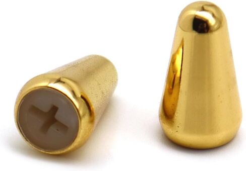 2pcs Brass Cover Guitar 5 Way/3 Way Pickup Switch Tip Metal Switch Cap Switch Knob for Strat Tele Guitar (Gold) in Saudi Arabia